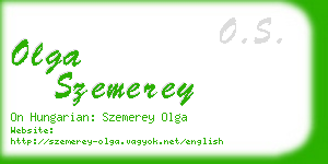 olga szemerey business card